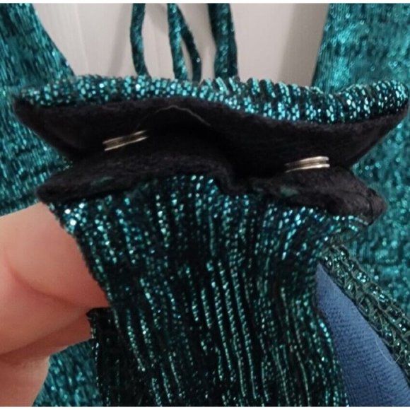 NWT Buckle Wanderlux Women's Metallic Teal Green Long Sleeve Bodysuit Size XS - Picture 5 of 13